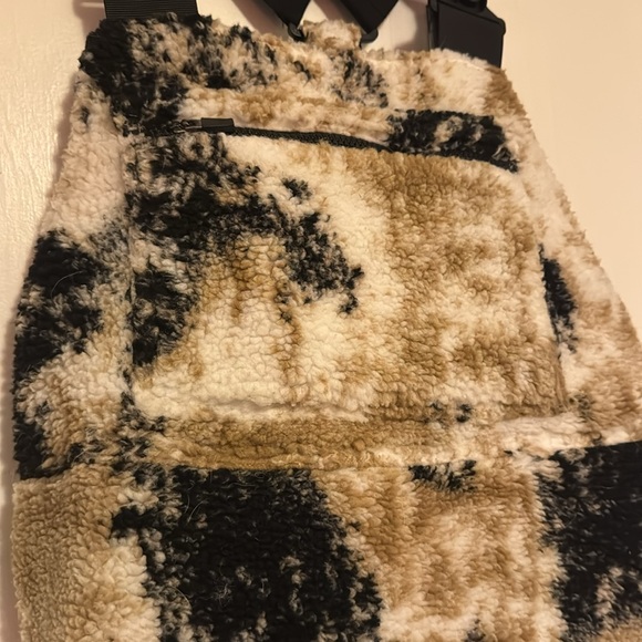 Stoic mid pile fleece overalls | black, white, & tan | XS - Picture 3 of 5